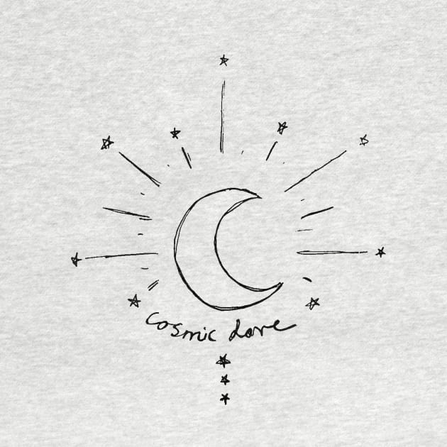 Florence Welch Cosmic Love Moon and Stars Art Doodle by incloudines